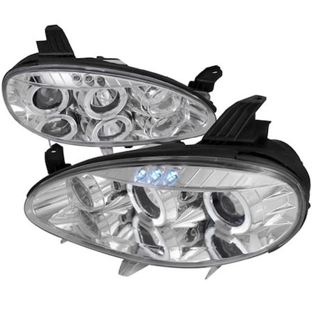 Overtime Halo LED Projector Headlight for 01 to 05 Mazda MX5 Chrome - 10 x 22 x 27 in. OV3190220